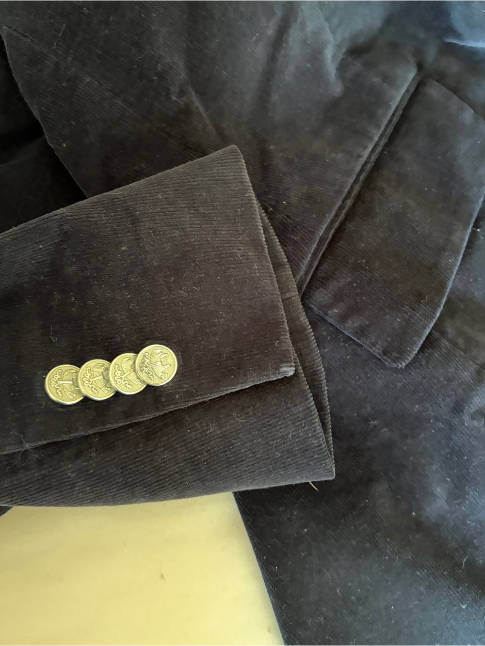 Women’s Navy Corduroy Blazer Silver Button Detail - Picture 9 of 12